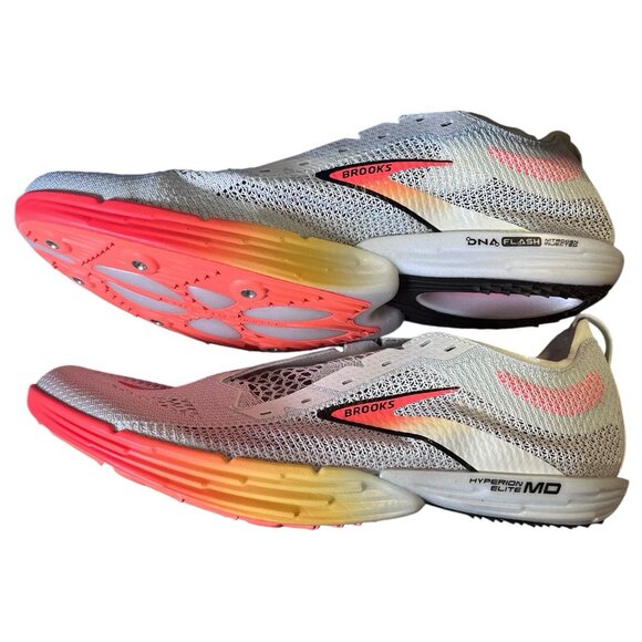 Brooks Hyperion Elite MD Running Spikes Grey Mid Distance Mens 13/ Womens 14.5 - Picture 13 of 16
